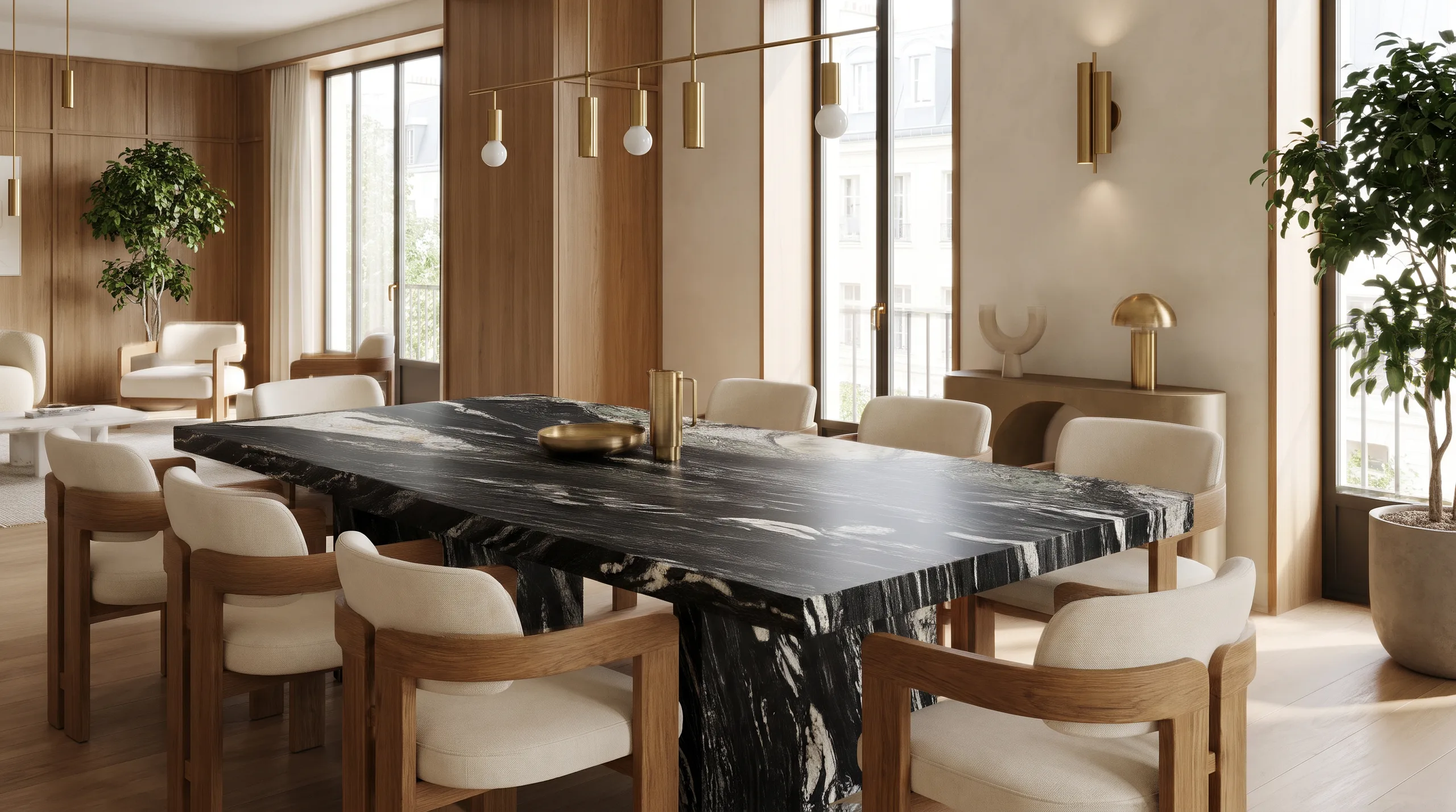 Black Mamba en una mesa de comedor de diseño