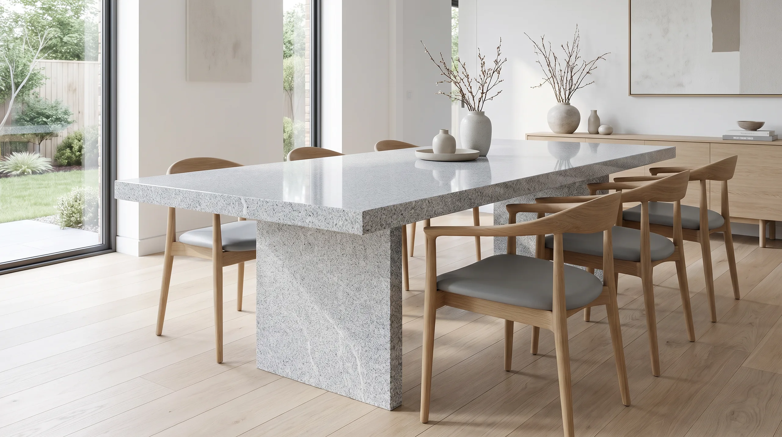 Castelo en una mesa de comedor de diseño