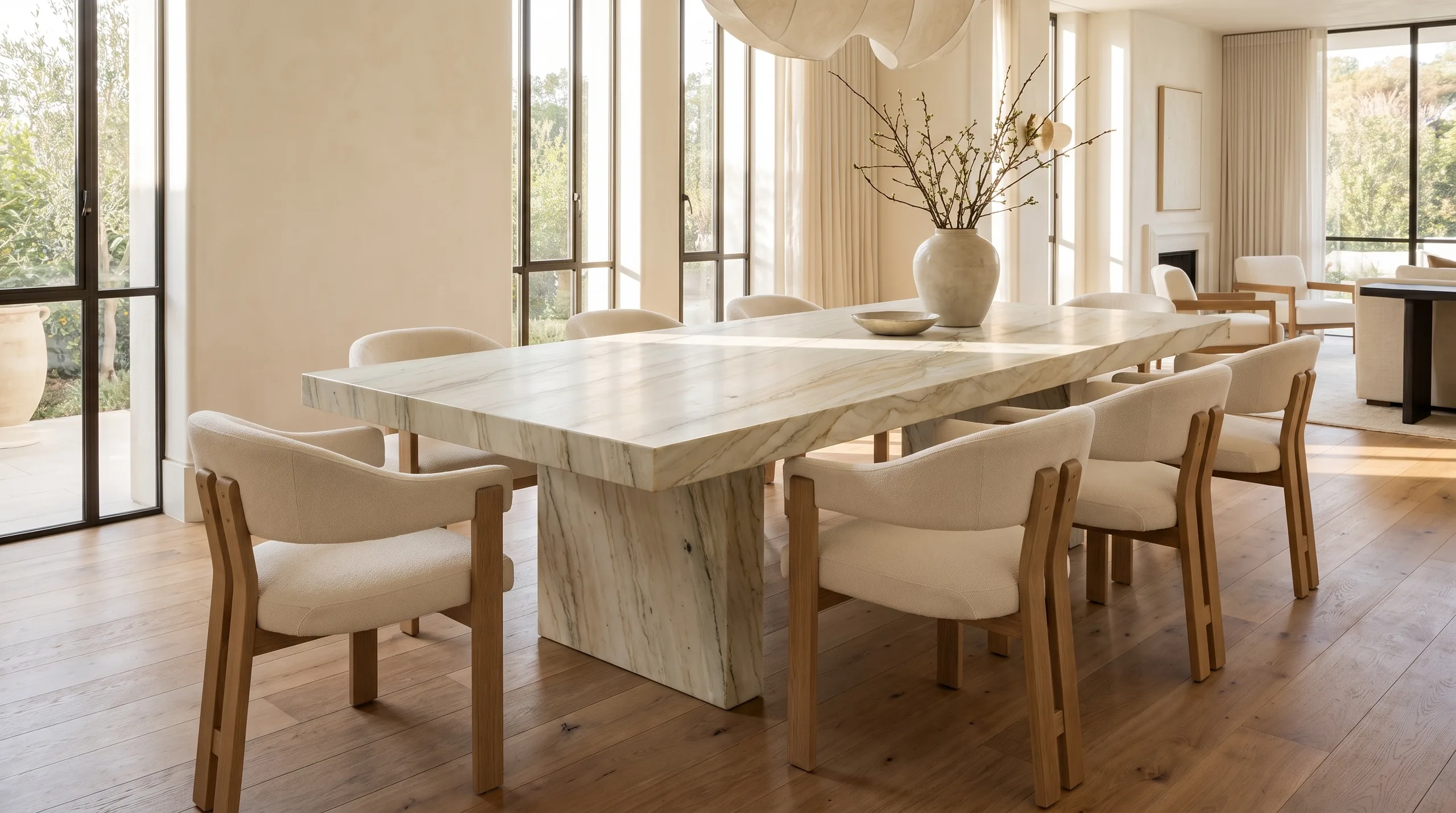 Crema Lisboa en una mesa de comedor de diseño