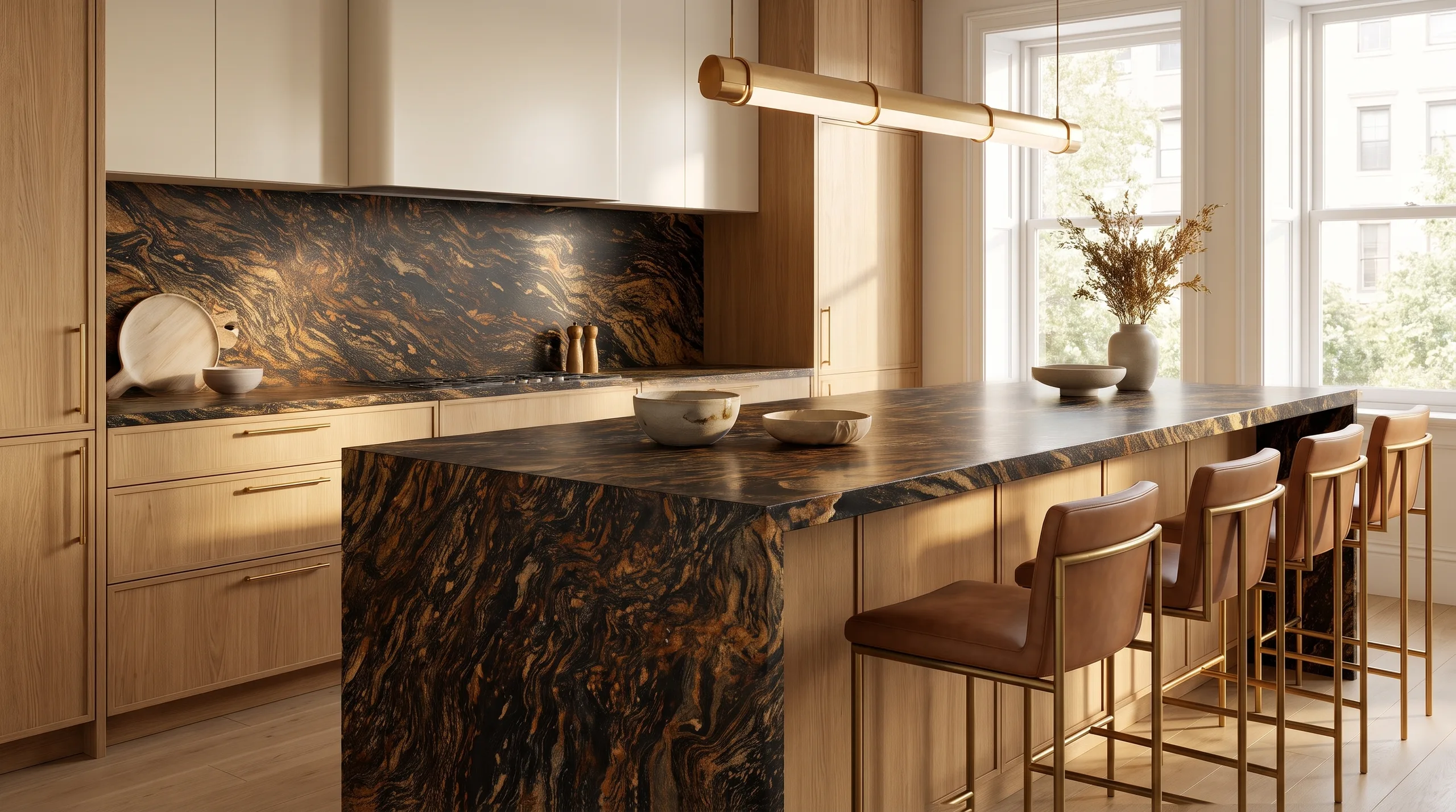 Metalicus Gold en una cocina de diseño